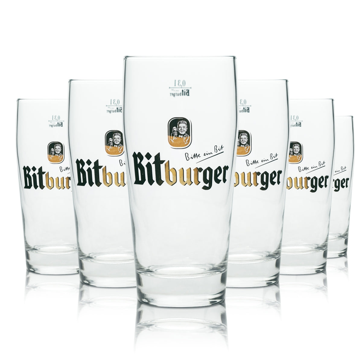 6x Bitburger Szklanka do Piwa 0,3l Willi Becher Sahm Pils Szklanki Willy Cup Brewery Bar – Widok 2
