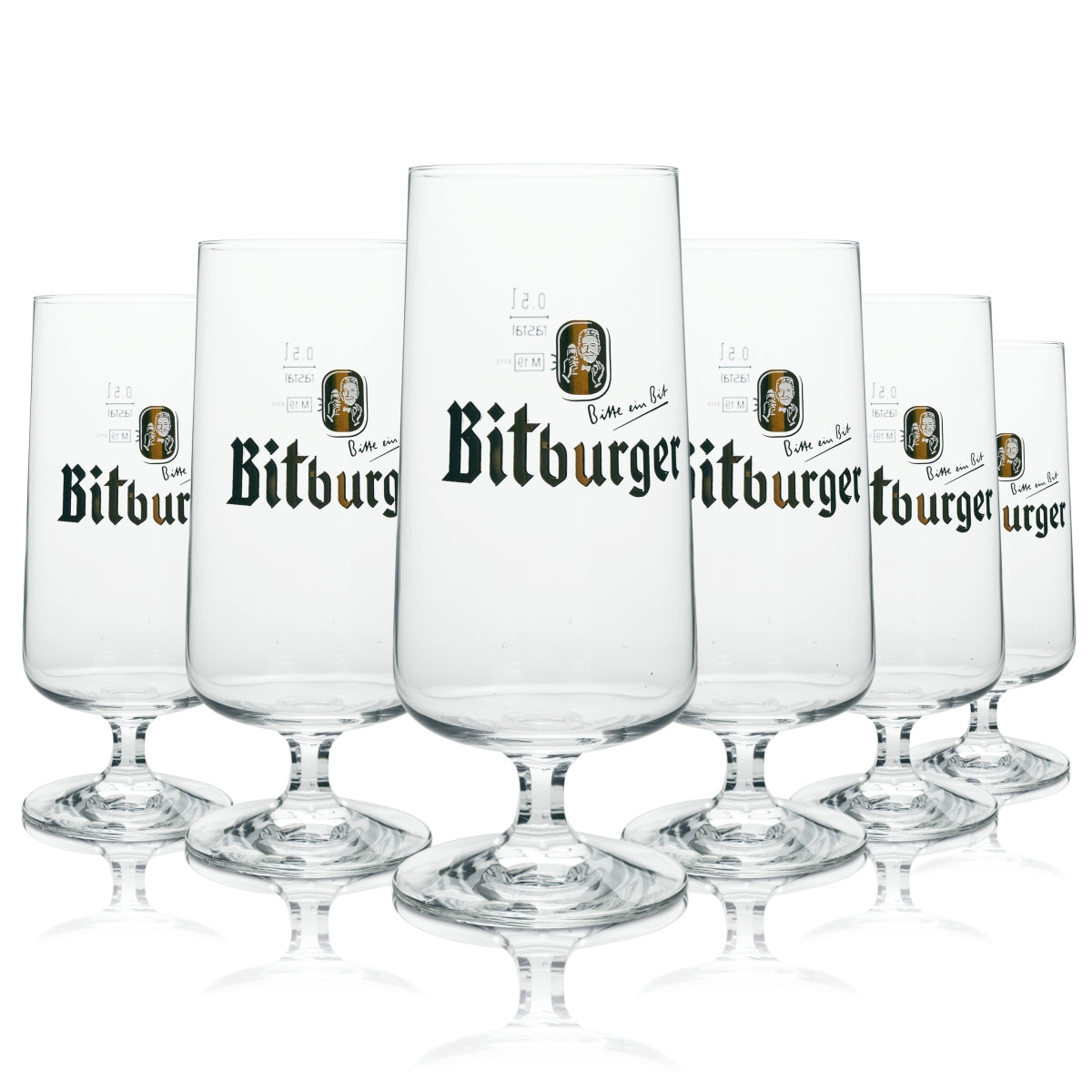 6x Bitburger Beer Glass Exclusiv Goblet 500ml rastal – Widok 2