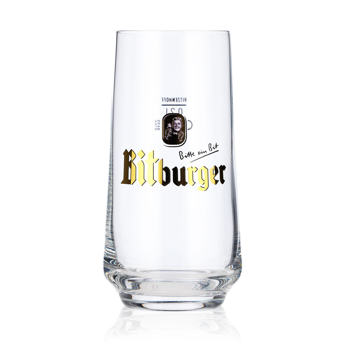 6x szklanki do piwa Bitburger 0,2 l, szklanki typu bit-becher w kształcie brzucha, Ritzenhoff – Widok 3