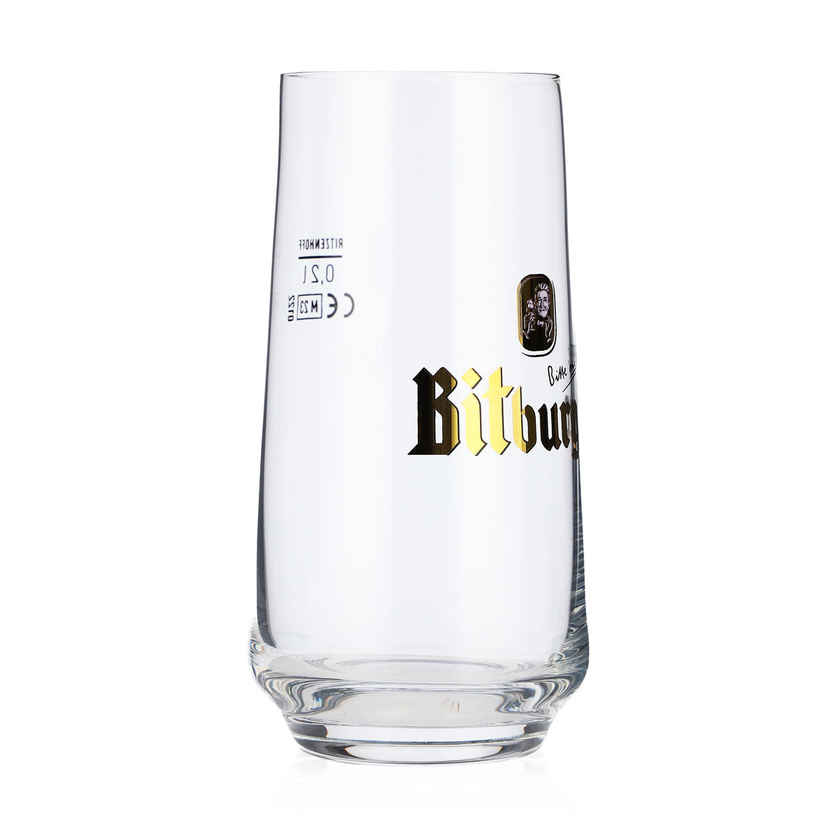 6x szklanki do piwa Bitburger 0,2 l, szklanki typu bit-becher w kształcie brzucha, Ritzenhoff – Widok 4
