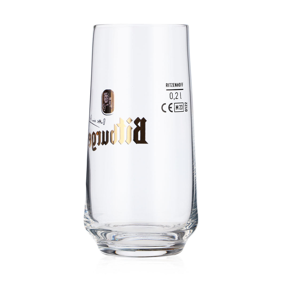 6x szklanki do piwa Bitburger 0,2 l, szklanki typu bit-becher w kształcie brzucha, Ritzenhoff – Widok 5