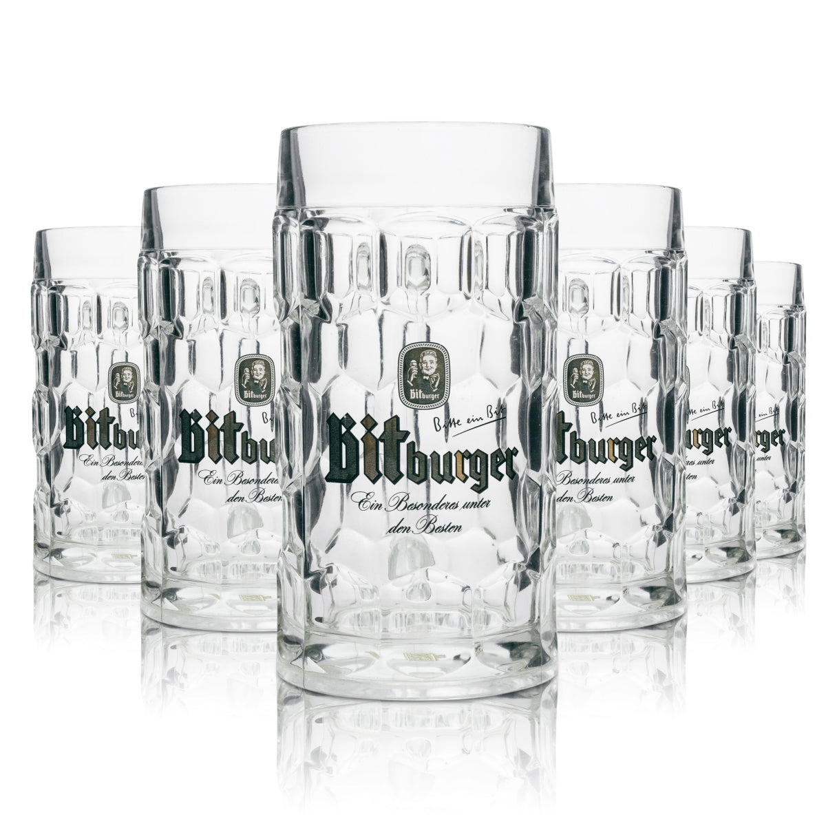 6x Bitburger szklany dzbanek do piwa 500ml rastaL