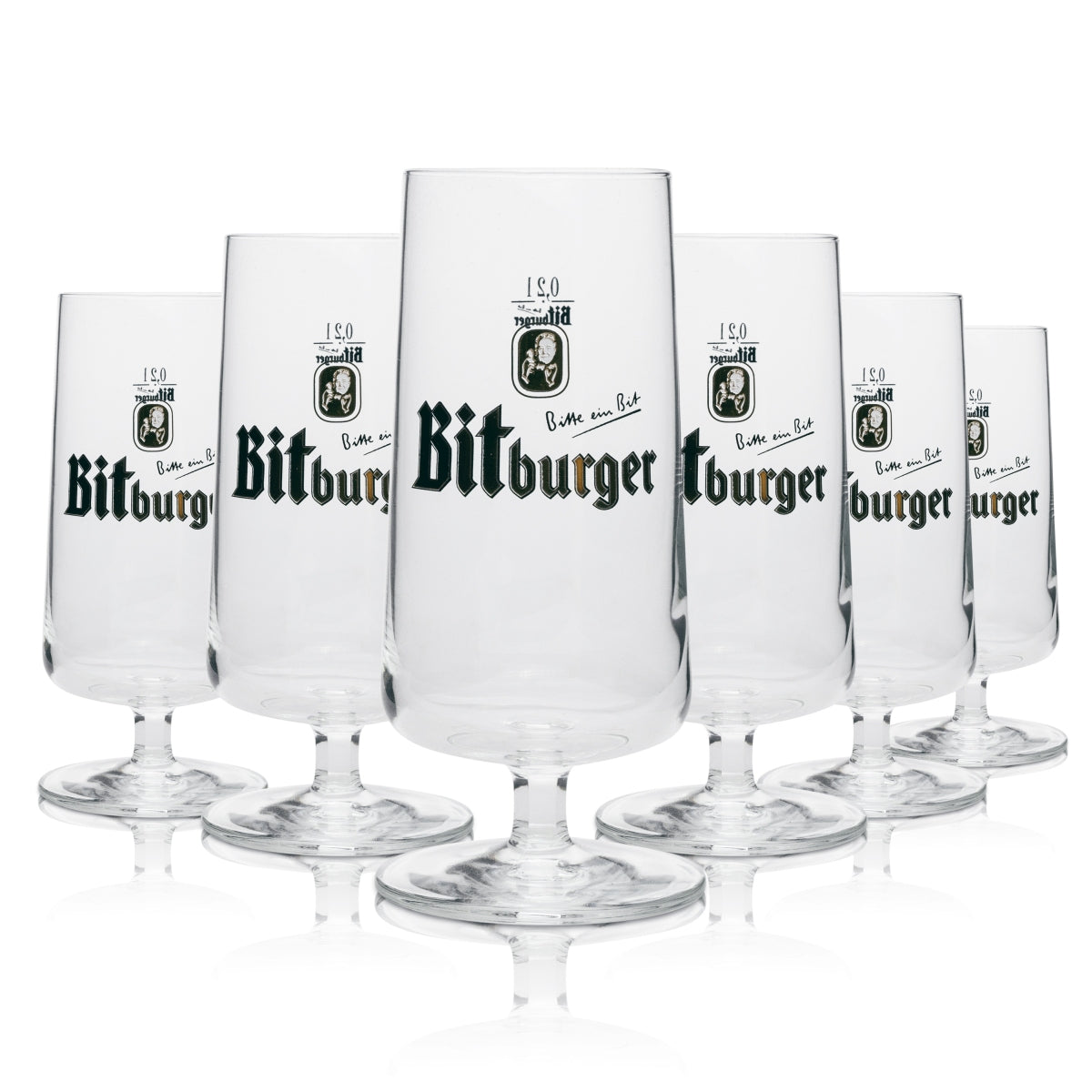 6 szklanek do piwa Bitburger o pojemności 200 ml