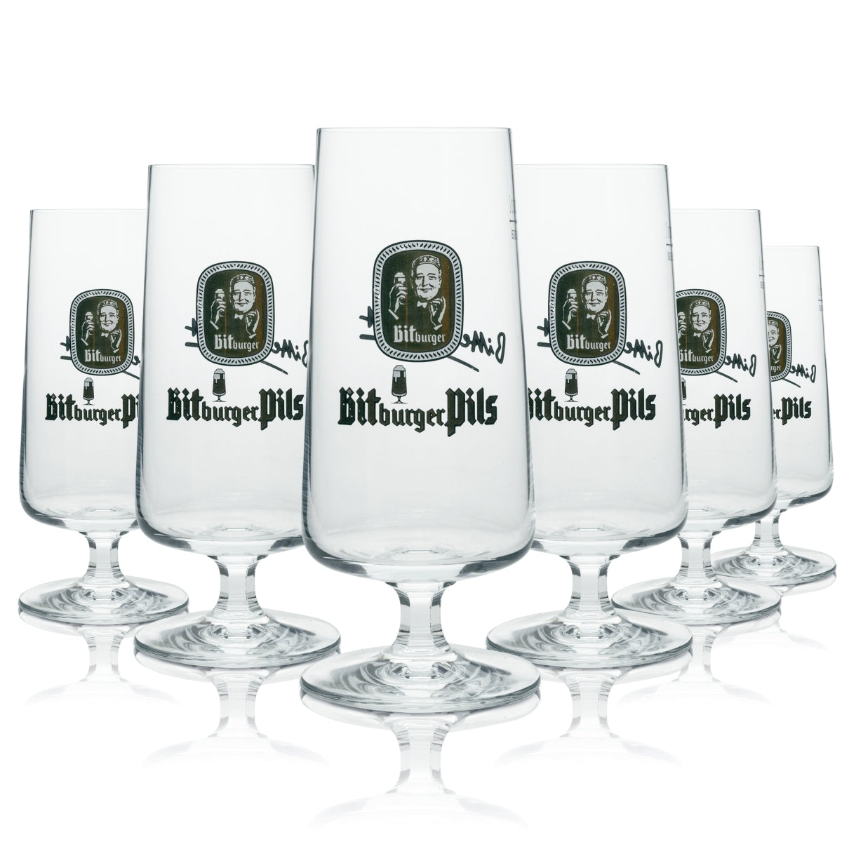 6 szt. szklanek do piwa Bitburger Pils „Bitte ein Bit” w kolorze rastal, 300 ml