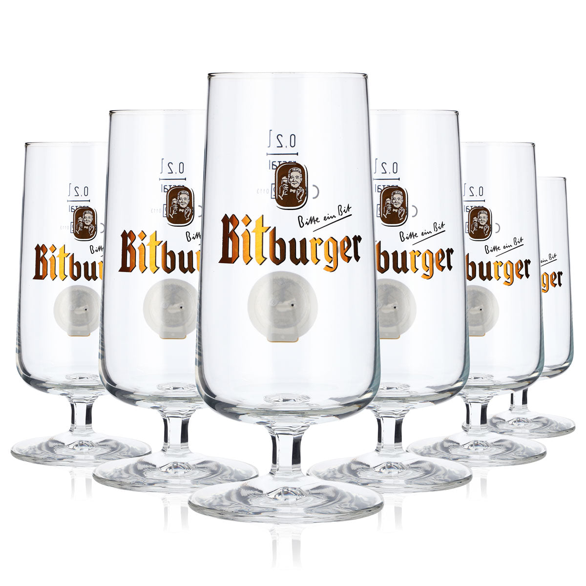 6x szklanki do piwa Bitburger Szklanki typu puchar 0,2 l Szklanki do piwa z chipem NFC Rastal – Widok 5