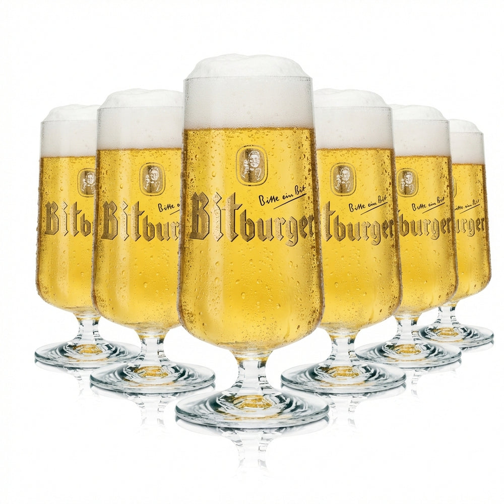 6x szklanka Bitburger 0.1l kielich tulipan szklanki gastro degustacja piwa pilzner browar bar