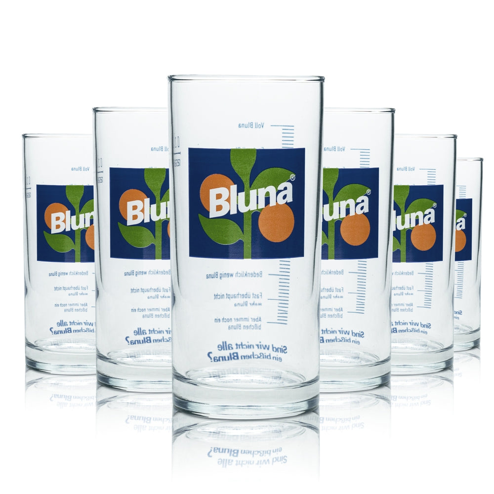 6x Bluna szklanka do lemoniady long drink 0,2l zabawna skala retro szklanki do picia szklany kubek