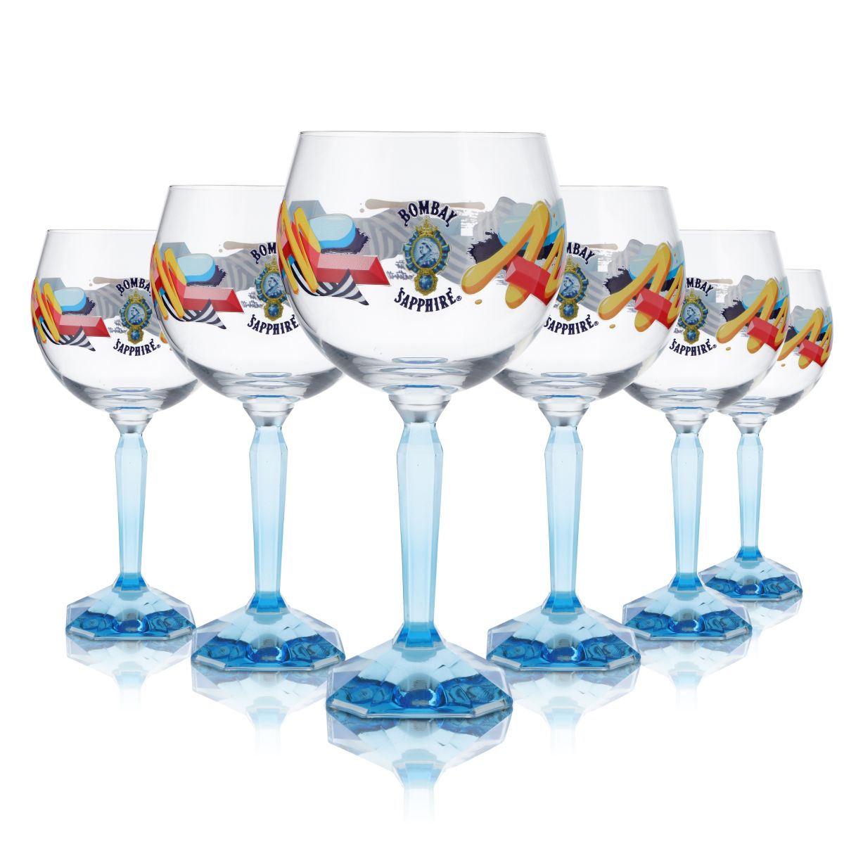 6x Bombay Sapphire Szklanka 0,48 l Szklanka balonowa Stir Creativity Edycja specjalna Gin Tonic