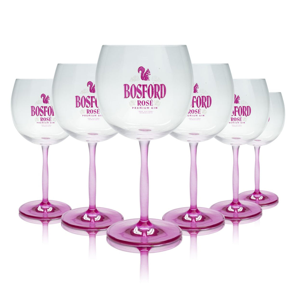 6x Bosford Szklanka 0,52 l Szklanka balonowa Rose Premium Gin Zestaw szklanek Gin Tonic Aperitif