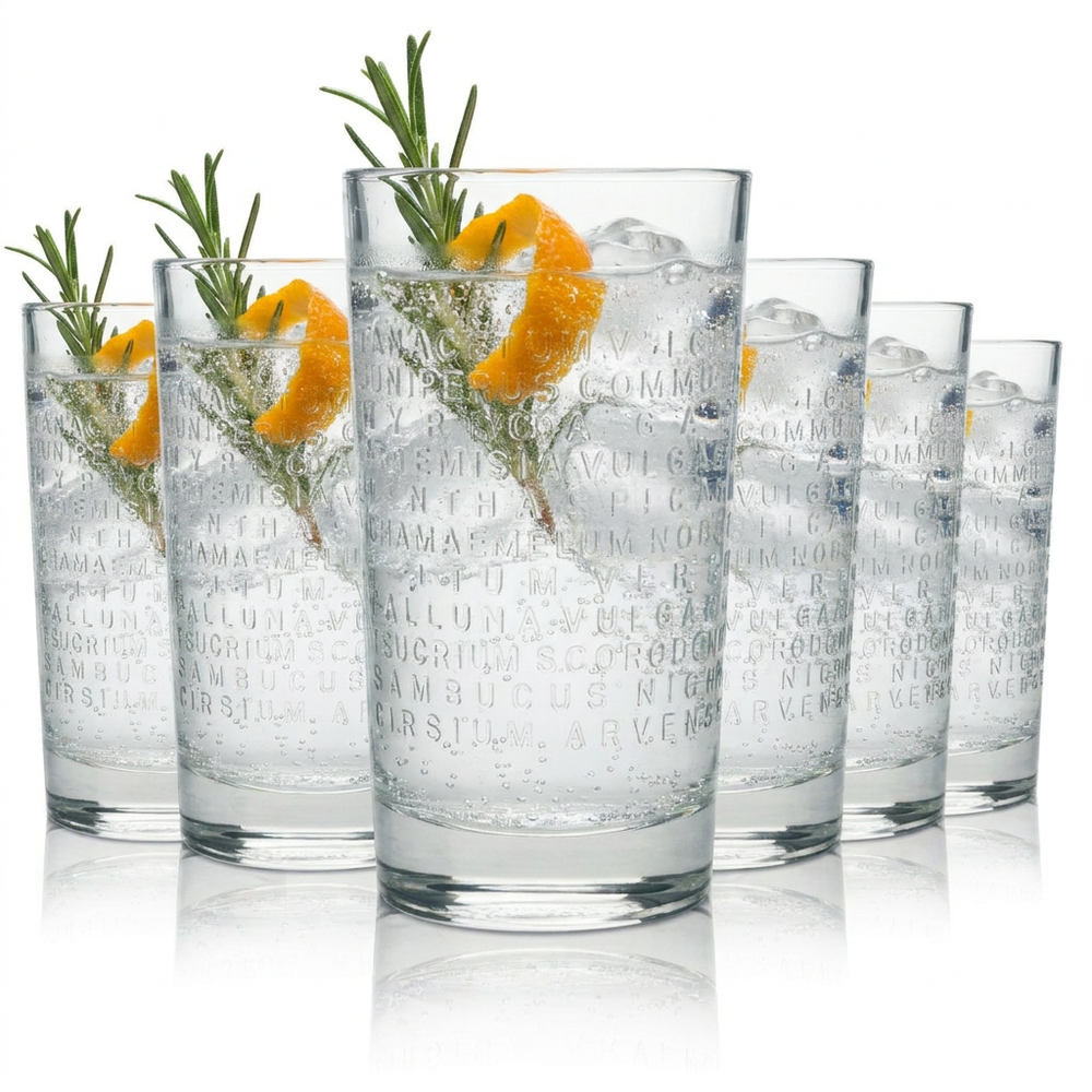 6x szklanka Botanist 0,36 l Gin-Tonic Longdrink Cocktail Fizz Kontur Szklanki Islay UK