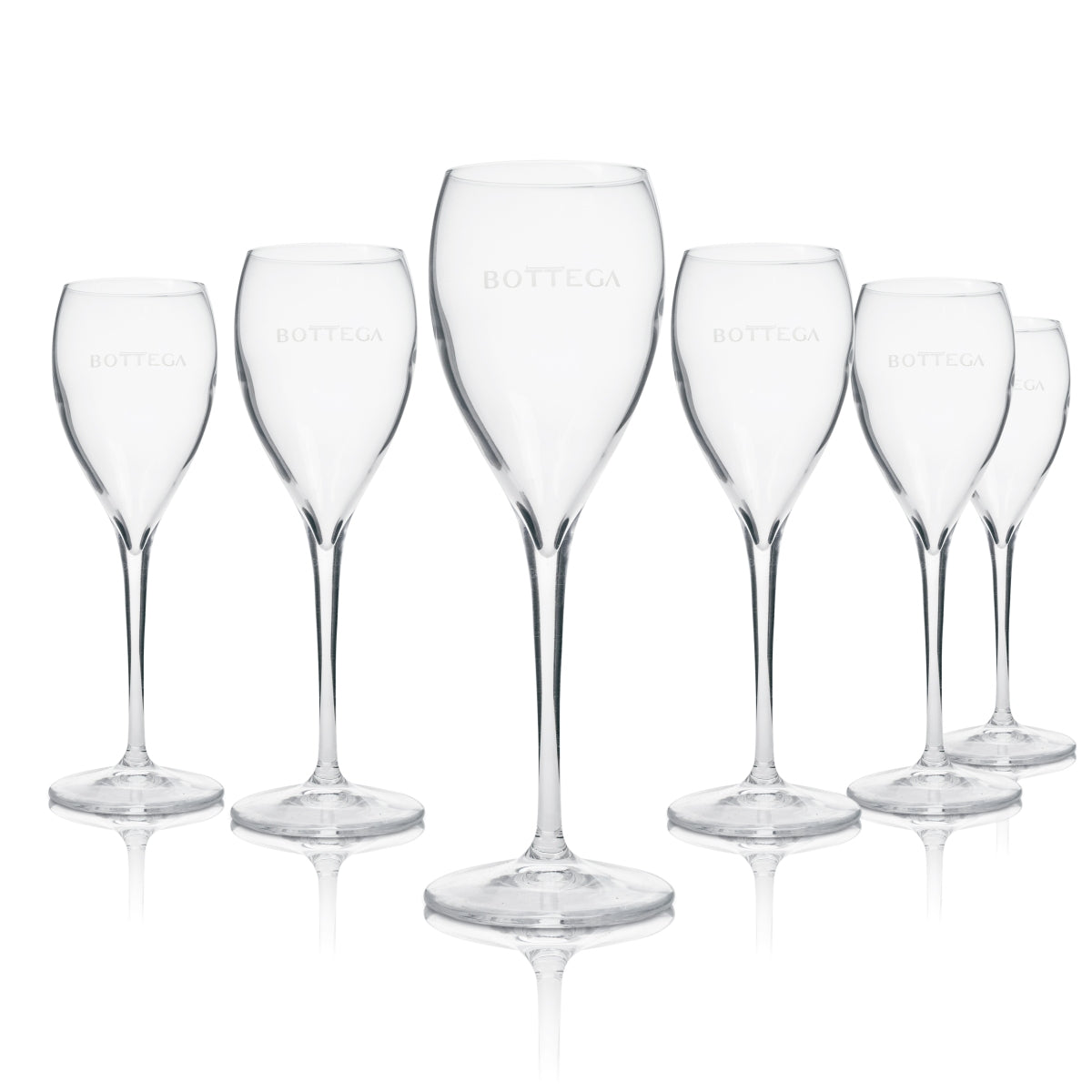 6x Bottega Prosecco szklany flet 14cl Italesse