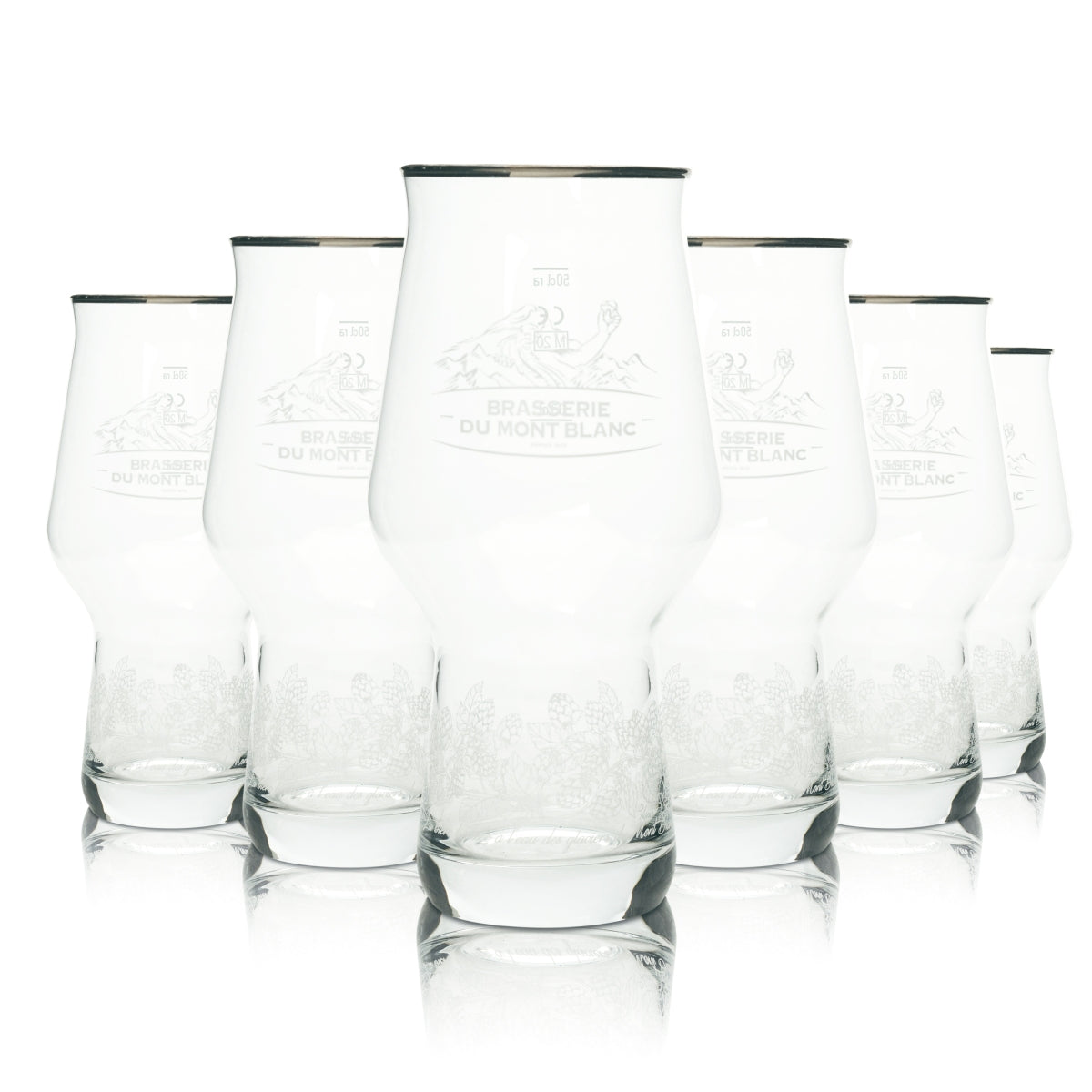 6x Brasserie Du Mont Blanc Szklanka do piwa 0,5l Kufel Craft Master One Szklanki do piwa