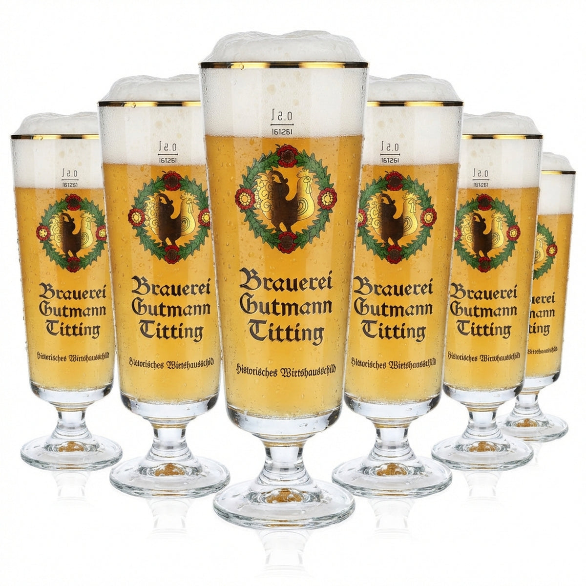6x browar Gutmann Titting szklanka do piwa 0,5 l kufel do piwa Hahn Rastal kranik do piwa