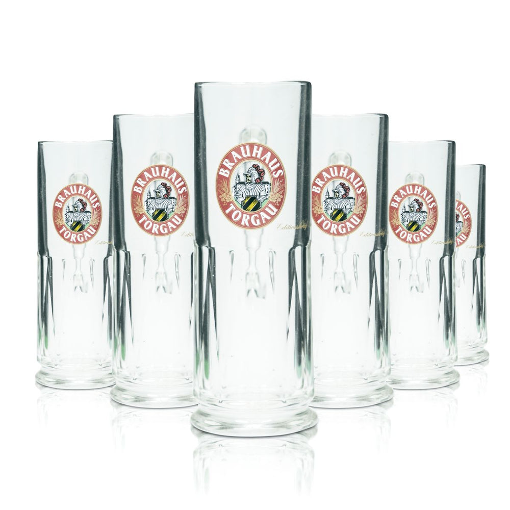 6x Brauhaus Torgau szklany kufel do piwa 0.3l kufel Seidel szklanki browar Gastro