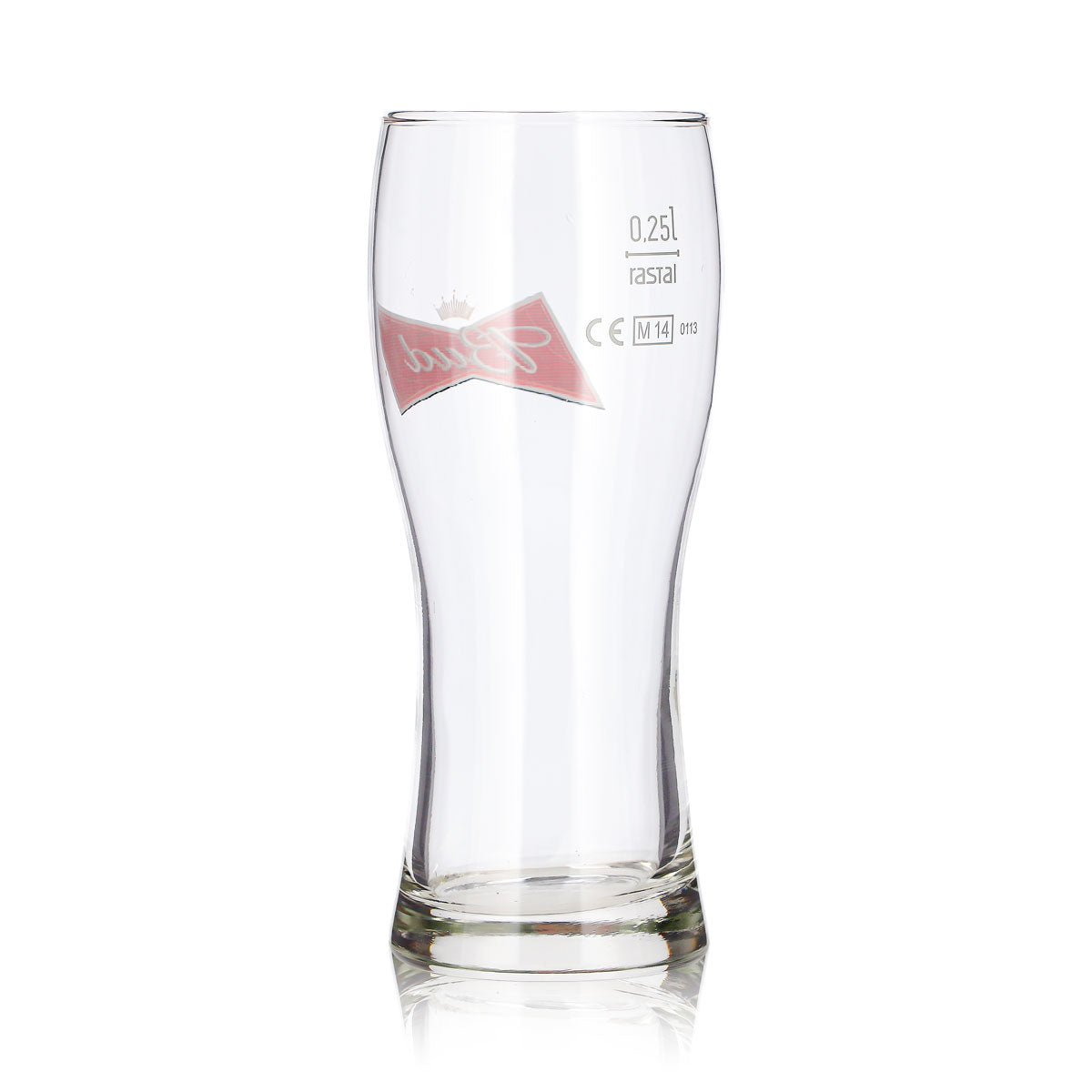 6 szklanek do piwa Budweiser 0,25 l typu longdrink – kubki Willi z czerwonym logo Rastal – Widok 5