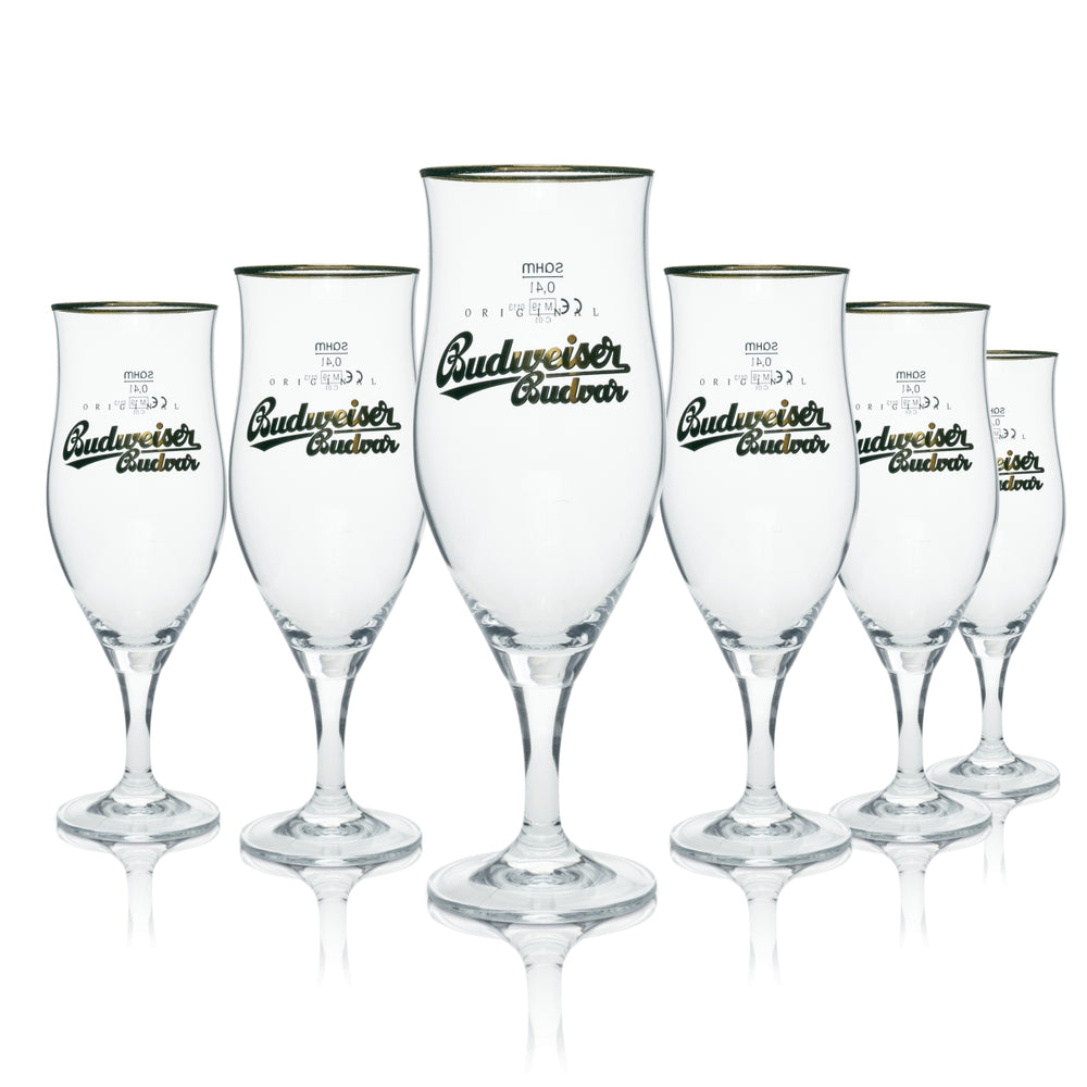 6x szklanka do piwa Budweiser Original Budweiser Budvar 0,4l Sahm