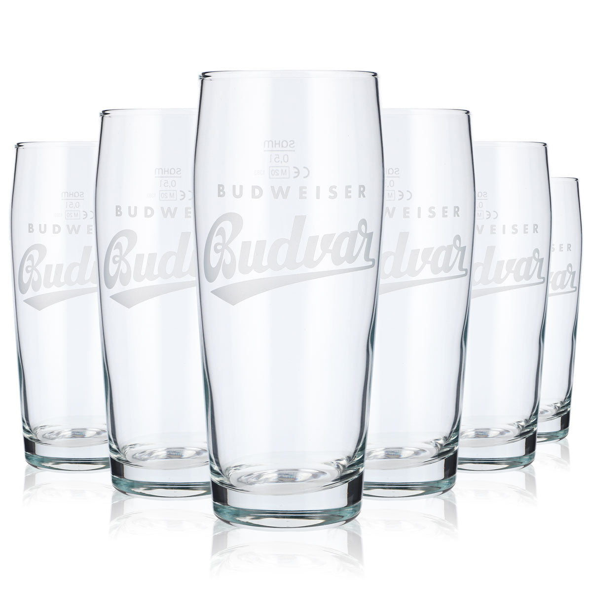 6x szklanka do piwa Budweiser Willigläser 0,5 l kubek szklanki do piwa białe logo – Widok 5