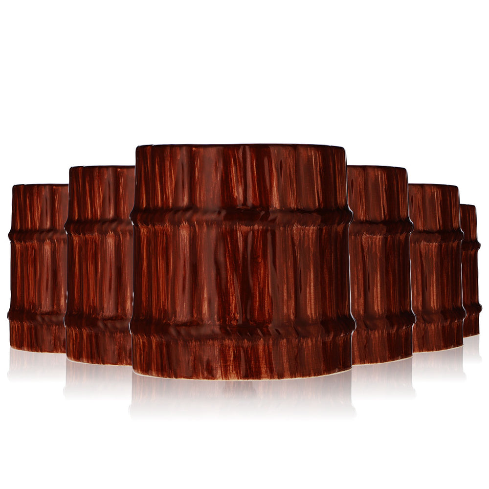 6x szklanka Bumbu Rum 0,34 l Kubek ceramiczny, beczka rumu, wygląd trzciny cukrowej
