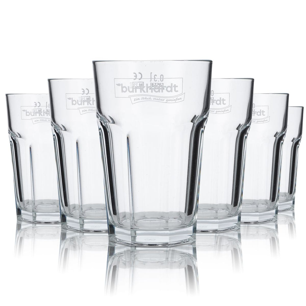6x szkło Burkhardt 0.3l long drink szklanka do picia soków szklanki do wody mineralnej zestaw