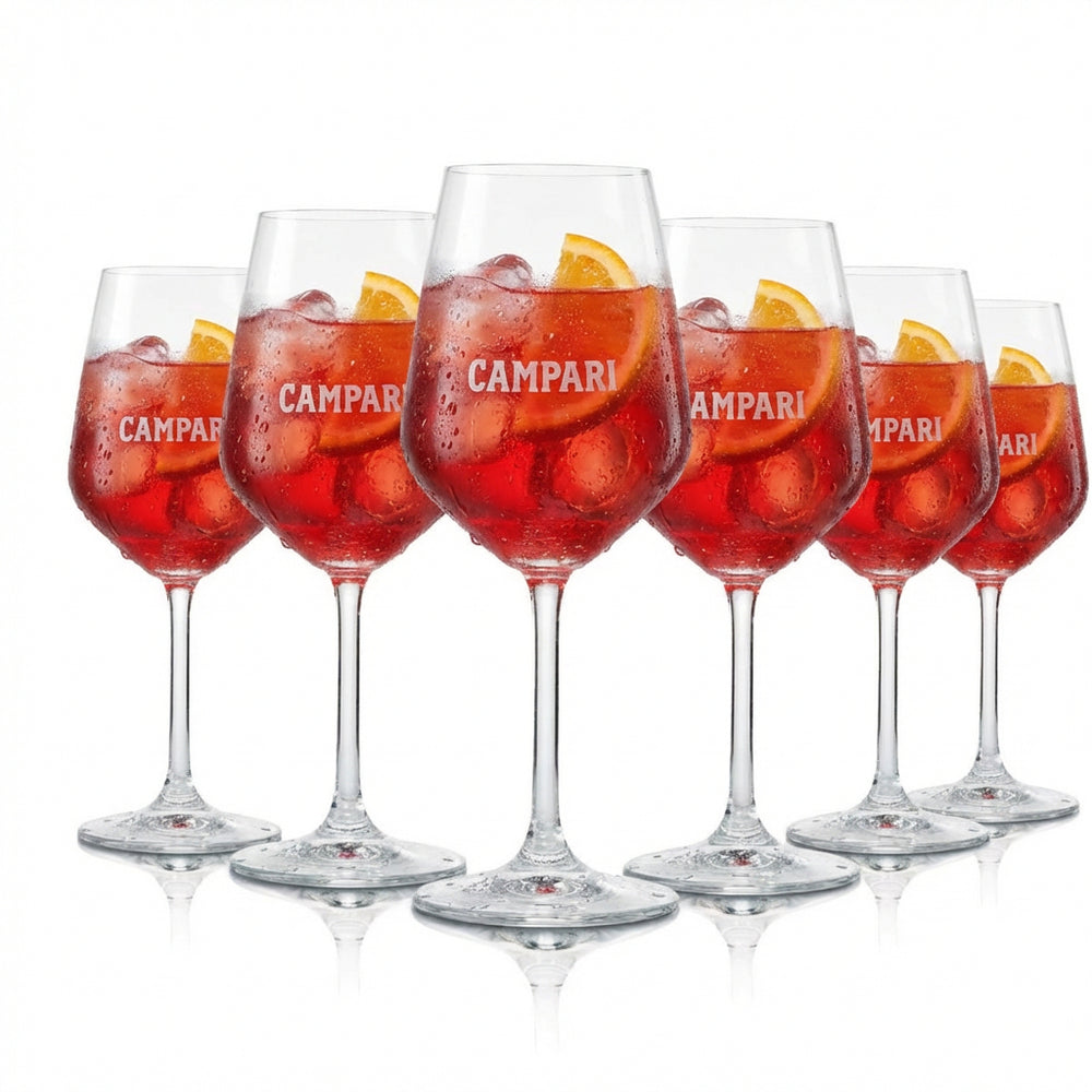 6x Campari szklanka 0,48l kieliszek edycja Amalfi do aperitifów, koktajli i long drinków