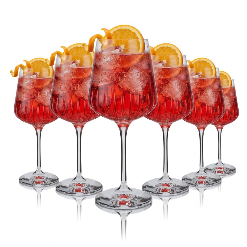 6x kieliszki Campari 0,49 l Milano Signature Relief zestaw kieliszków Spritz Bespoke Aperitif