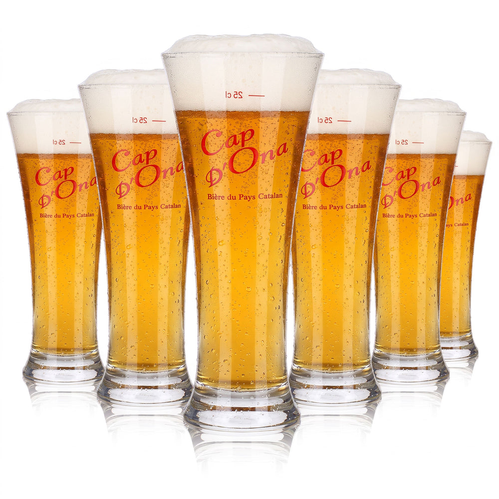 6 szklanek do piwa Cap d'Ona – szklanki pucharowe w kształcie tulipana, 0,25 l, Arcoroc (zestaw 6 sztuk)