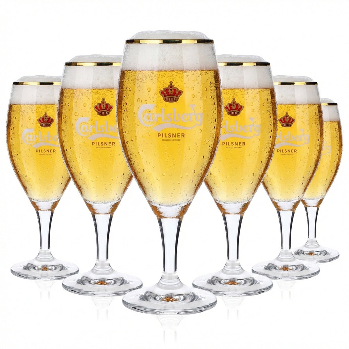 6x szklanka do piwa Carlsberg 0,25 l Szklanki do piwa Pokal Napis biały Ritzenhoff