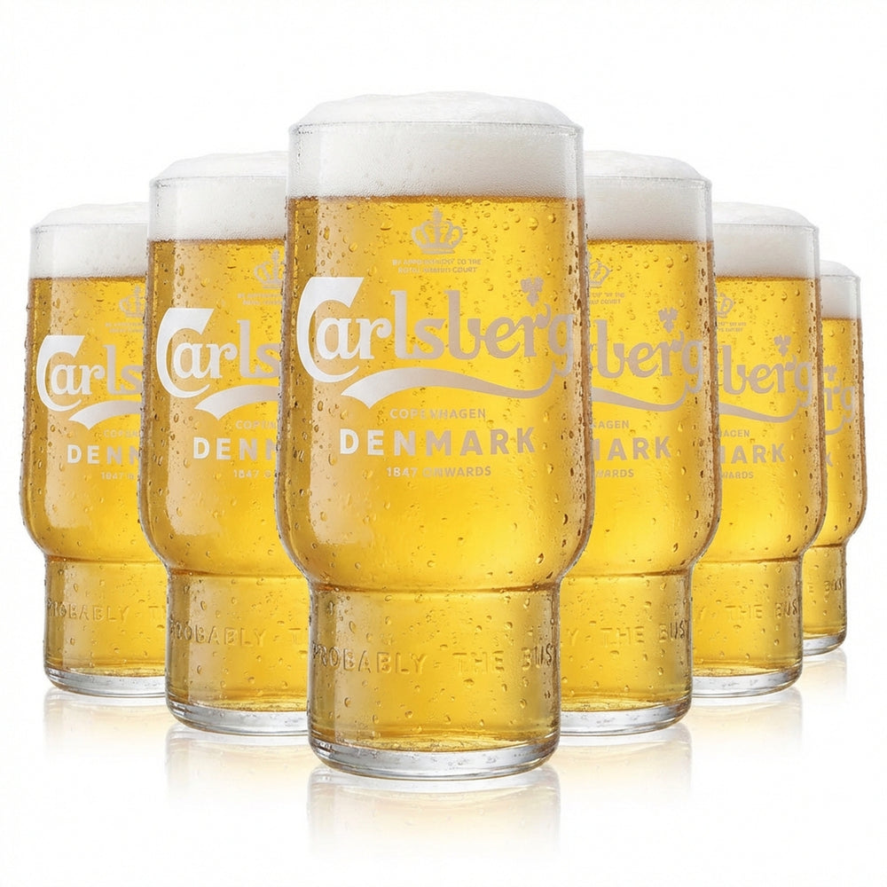 6x szklanka do piwa Carlsberg 0,5 l Szklanki do piwa Szklanka do piwa Kubek Białe logo