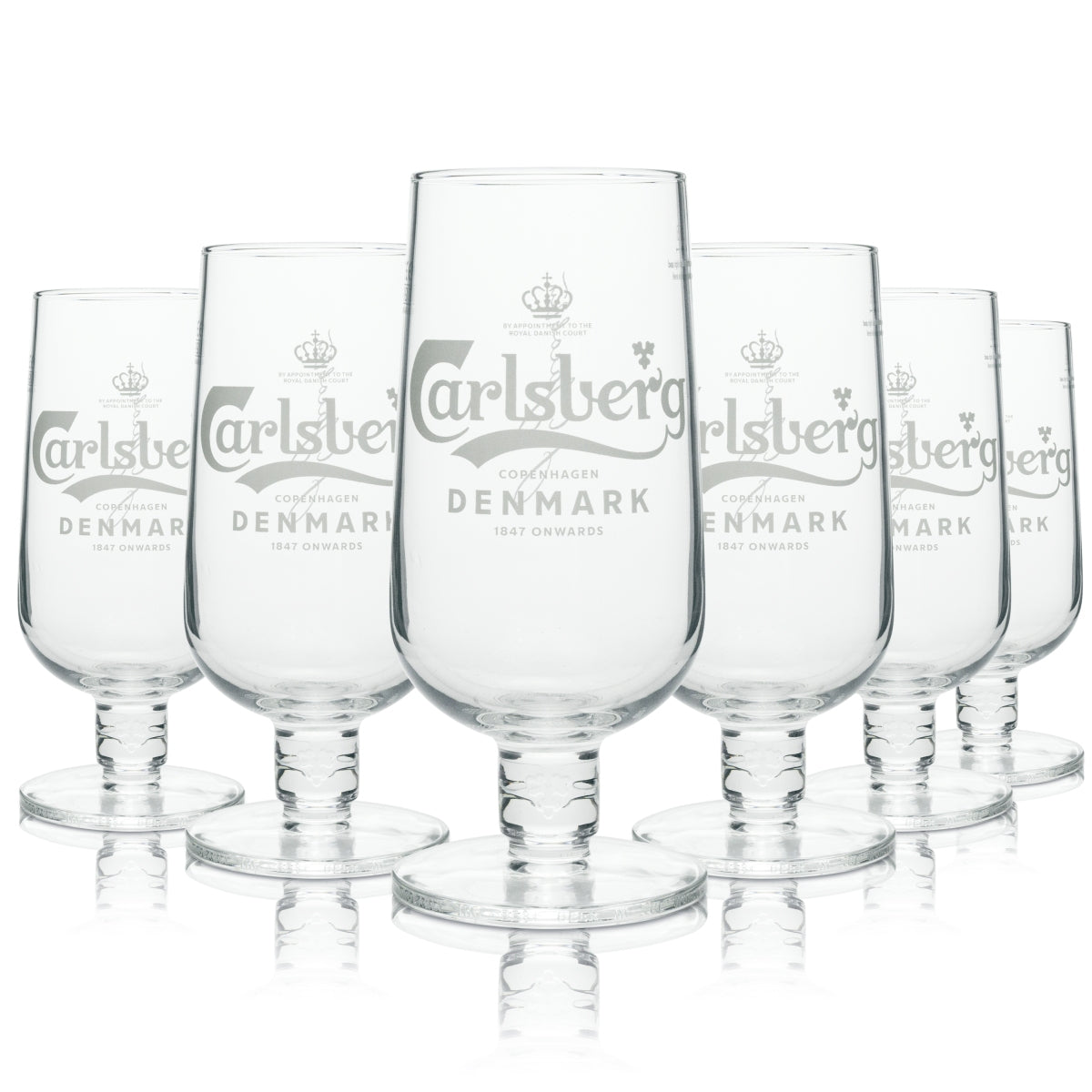 6x Carlsberg Beer Glass Goblet Better 500ml