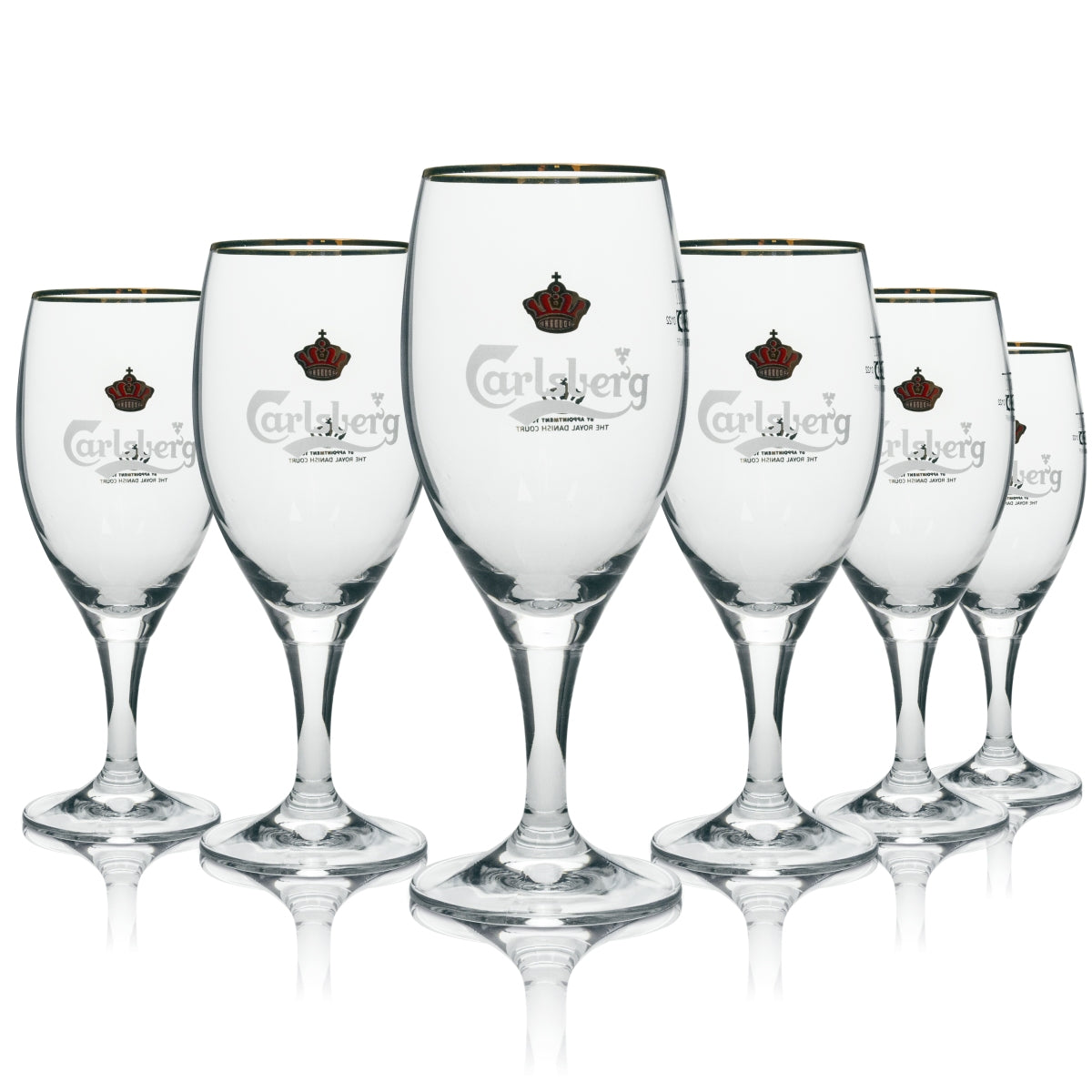 6x szklany kieliszek do piwa Carlsberg ze złotym brzegiem 200ml Ritzenhoff