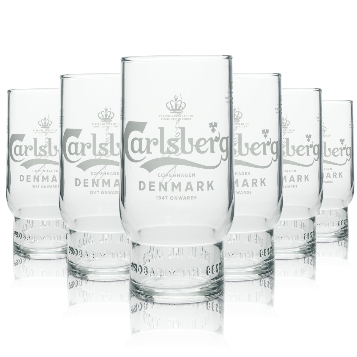 6x Carlsberg Beer Glass Tumbler Better 300ml