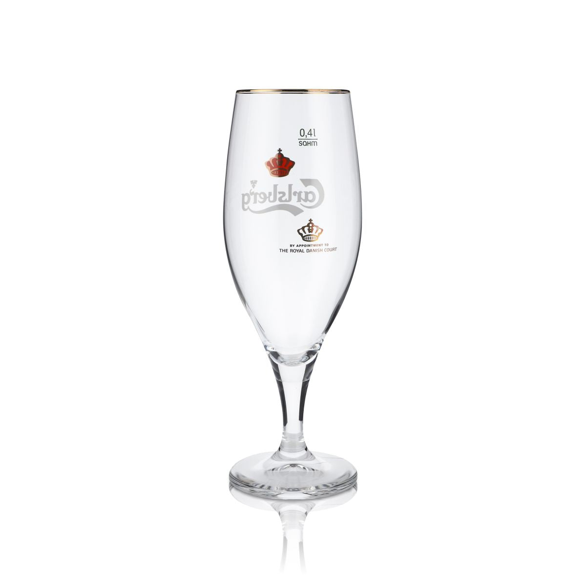 6x Carlsberg Glass 0,4l Beer Goblet Gold Rim Pilstulpe Glasses Set Brewery Denmark – Widok 3