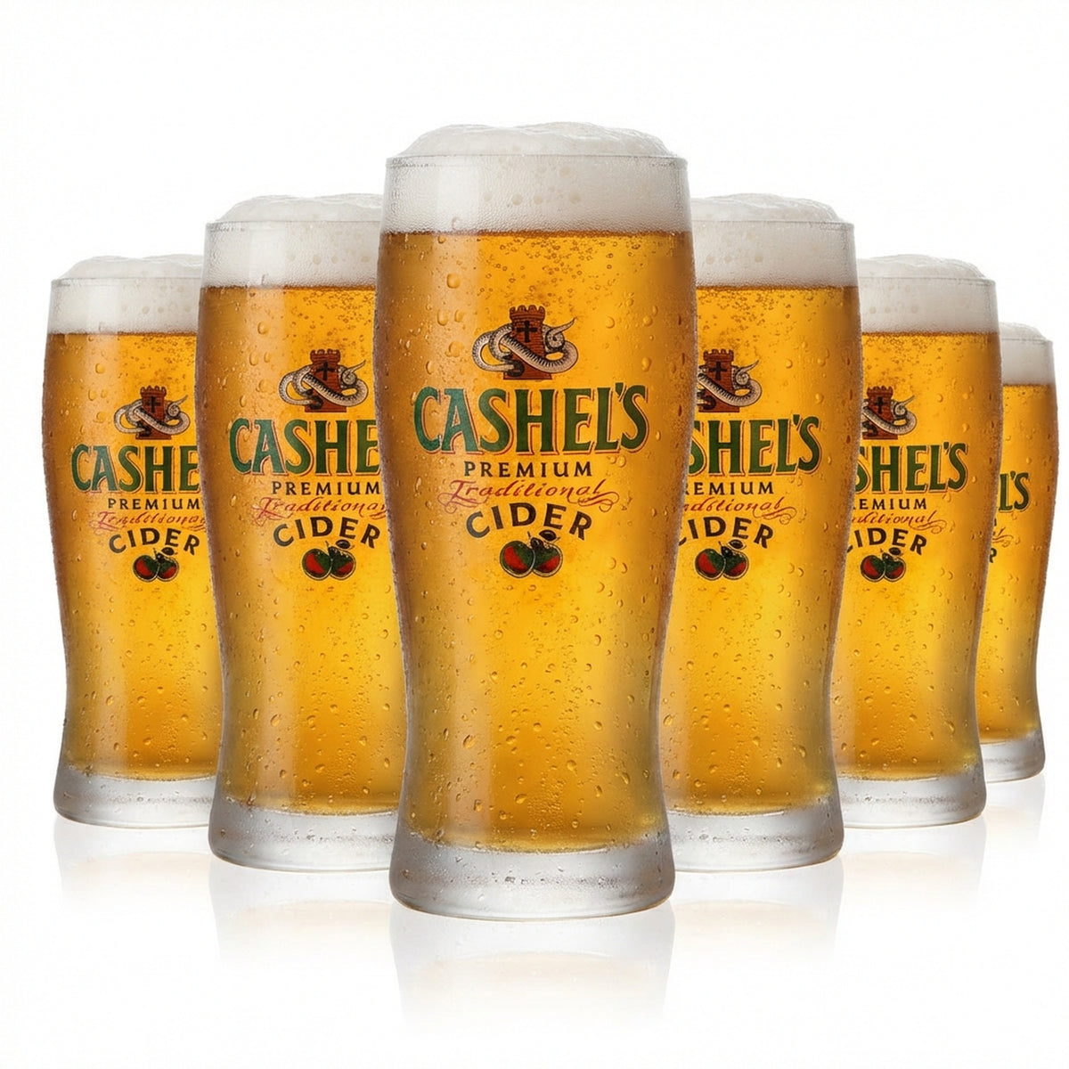 6x szklanki Cashels 0,4 l, szklanki satynowane, Irish Beer, szkło mleczne