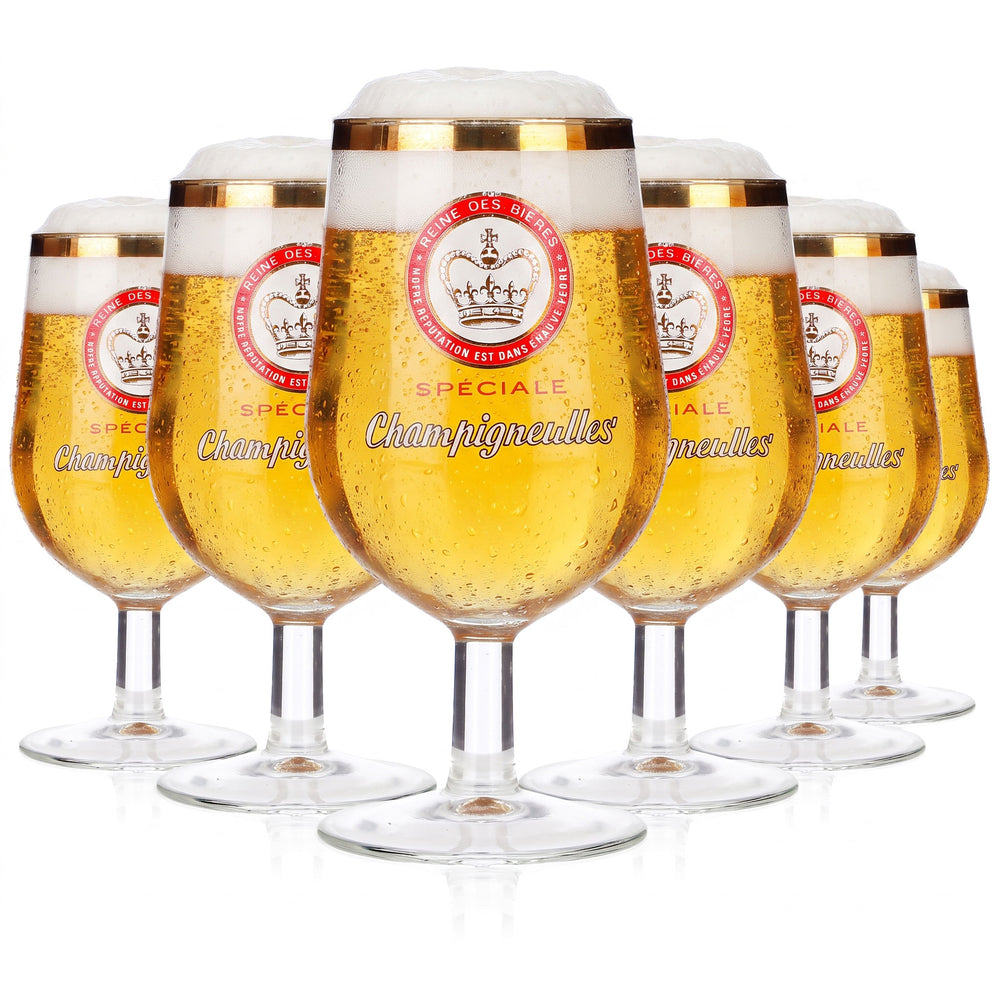 6 szklanek do piwa Champigneulles typu puchar, 0,25 l, z złotym brzegiem (zestaw 6 sztuk)