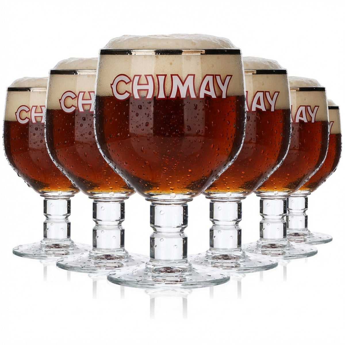 6x Chimay Trappisten Beer Glass Beer Glasses Belgium 0,5l Goblet Swivel