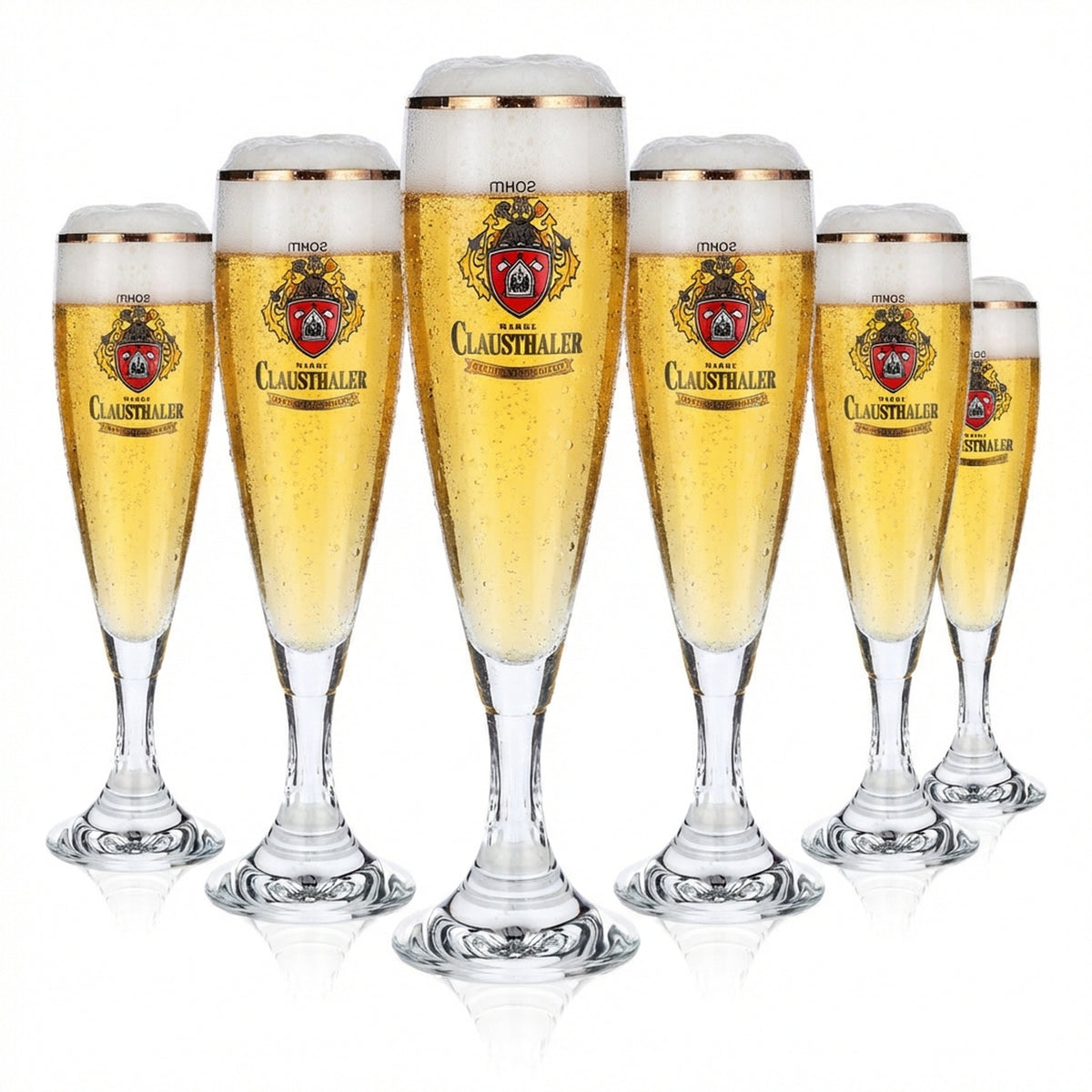 6x Clausthaler Beer Non-Alcoholic Szklanki Szklanki do piwa Puchar Szklanka do piwa 0,2 l