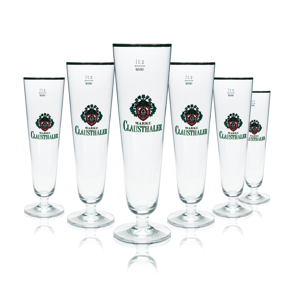 6x Clausthaler szklanka do piwa 0,3l goblet tulipan złoty brzeg szklanki gastro pilsner pub – Widok 6
