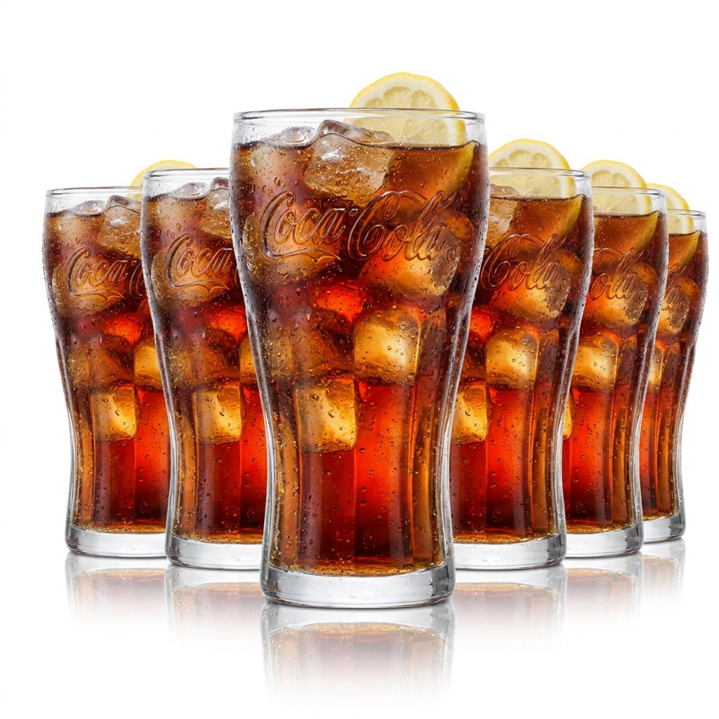 6x szklanka konturowa Coca Cola 0,2l szklanki do napojów gazowanych kalibrowane Gastro