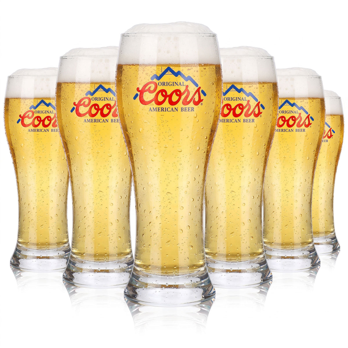6 szklanek do piwa Coors o pojemności 0,25 l – oryginalne amerykańskie piwo (zestaw 6 sztuk)