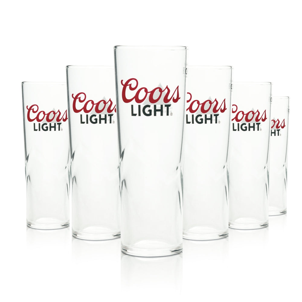 6x Coors Light Beer Glass 0,3l 1/2 Pint Mug Beer Glasses Tumbler UK England Rare