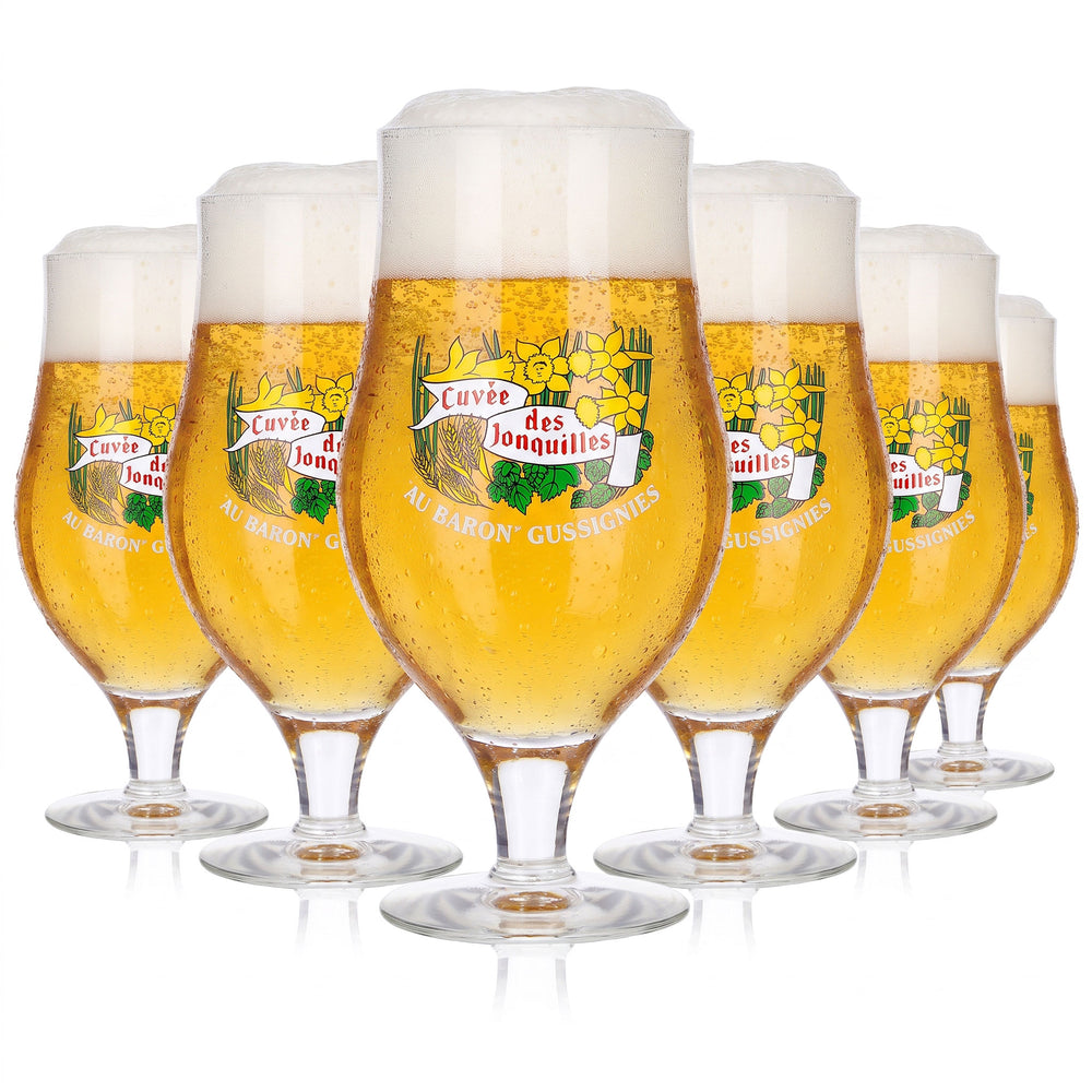 6 szklanek do piwa „Cuvee des Johnquilles” w kształcie pucharu, 0,49 l, Durobor (zestaw 6 sztuk)