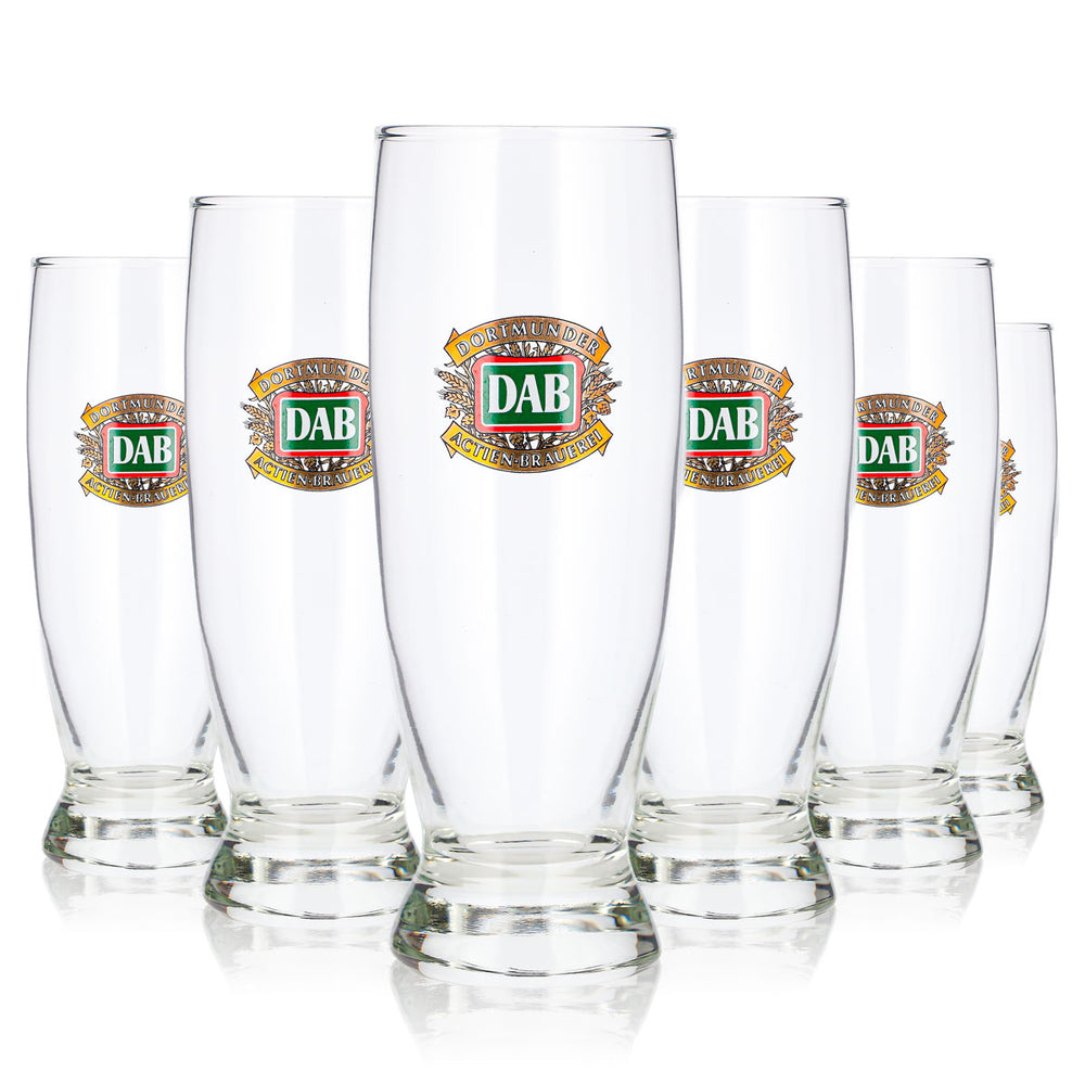 6x DAB – szklanka do piwa Dortmunder Aktien Brauerei, 0,34 l, szklanka typu longdrink (zestaw 6 sztuk)