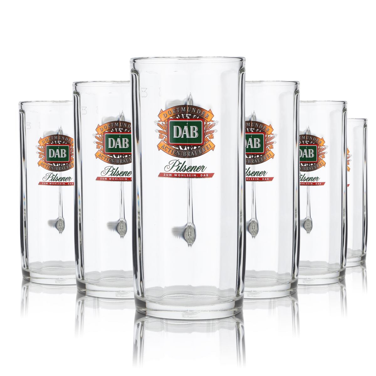 6x DAB Szkło Dortmunder Aktien Brauerei 0,3 l Kufel do piwa Zestaw szklanek do piwa Pilsener