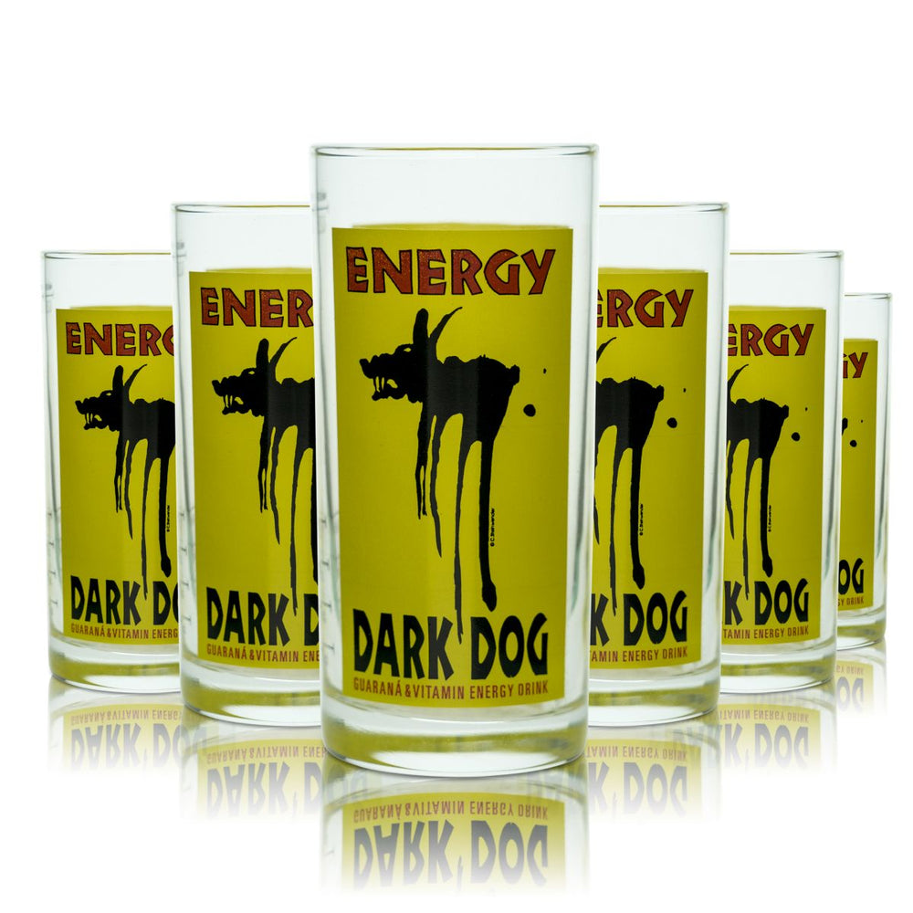 6x Dark Dog Szklanka 0,25 l Szklanki typu beaker Szklanki do drinków długich Szklanki do napojów energetycznych