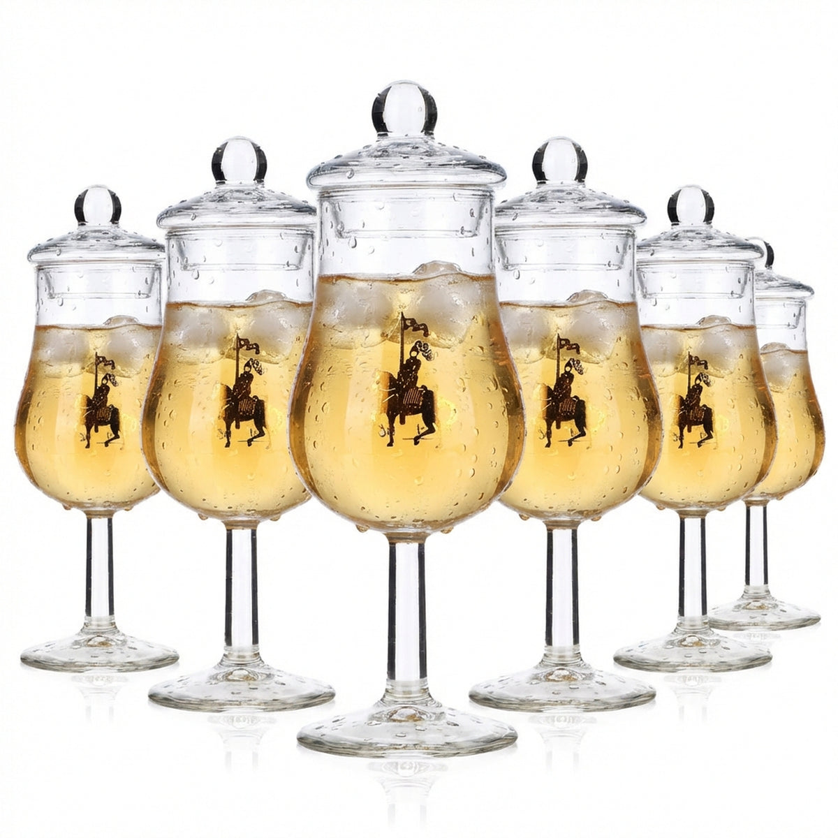 6x kieliszek do brandy Dauphin 2 cl/4 cl Kieliszek degustacyjny z pokrywką Logo jeźdźca Böckling