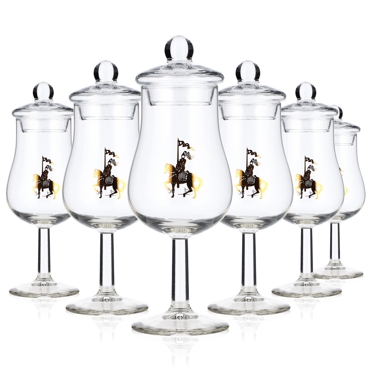 6x kieliszek do brandy Dauphin 2 cl/4 cl Kieliszek degustacyjny z pokrywką Logo jeźdźca Böckling – Widok 8