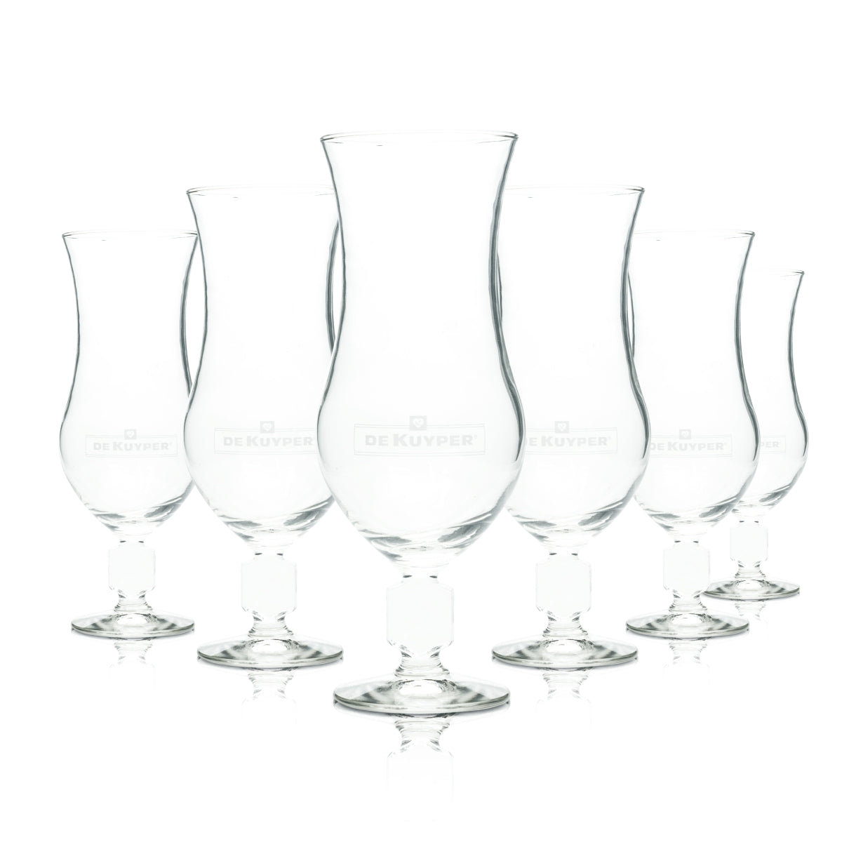 6x De Kuyper Liqueur Glass 0,4l Kieliszek koktajlowy Longdrink Goblet Glasses Hurricane Bessen
