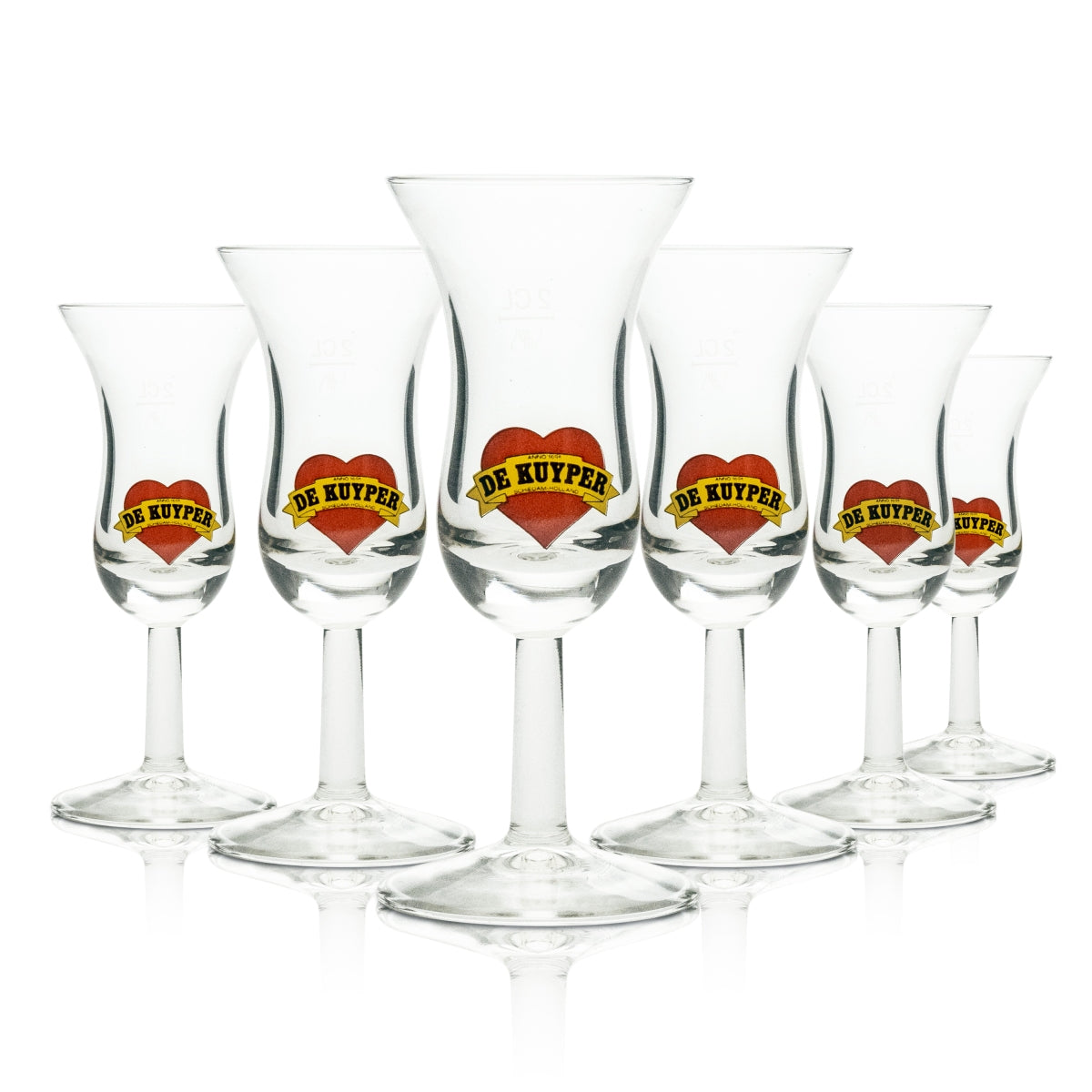 6x De Kuyper kieliszek do likieru Jenever tulipan 2cl