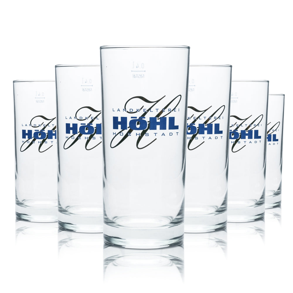6x Stary szklany kubek na cydr Hochstädter 0,4 l Szklanki Landkelterei Höhl Bar