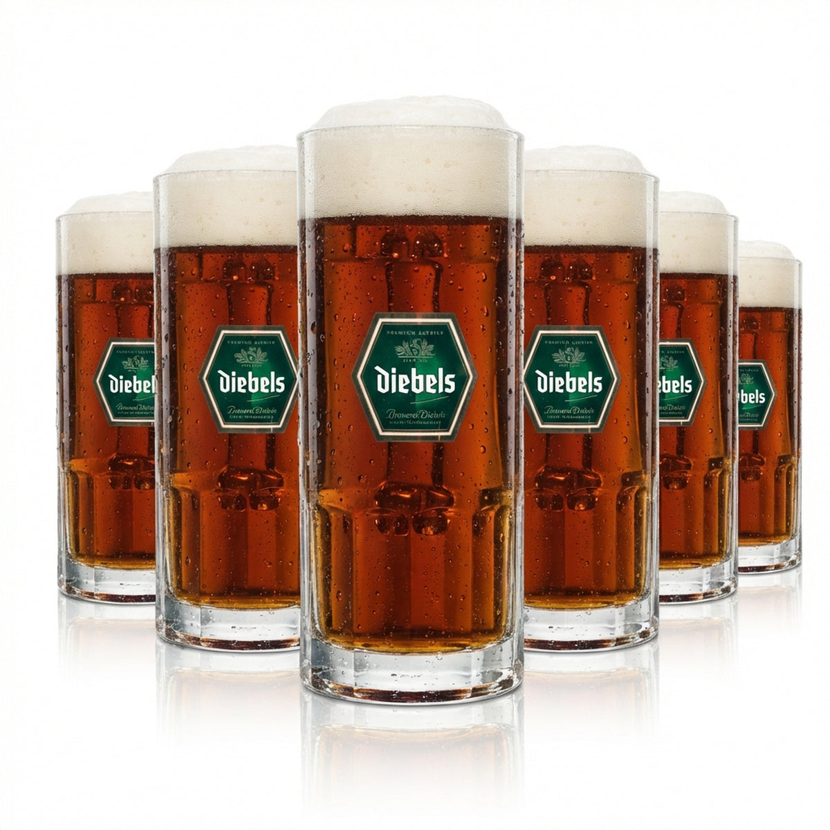 6x Szklanka do piwa Diebels 0,5l z karbowanym dzbanem Sahm Wallenstein